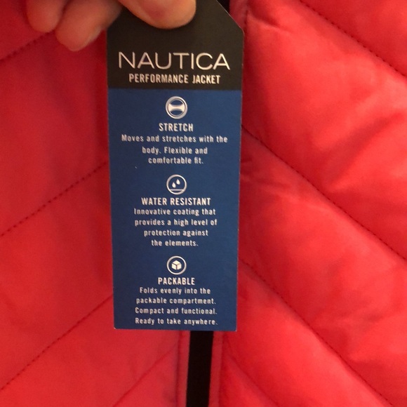 Nautica Women’s hooded stretch packable puffer coat. Large Brand new with tags - Picture 4 of 9